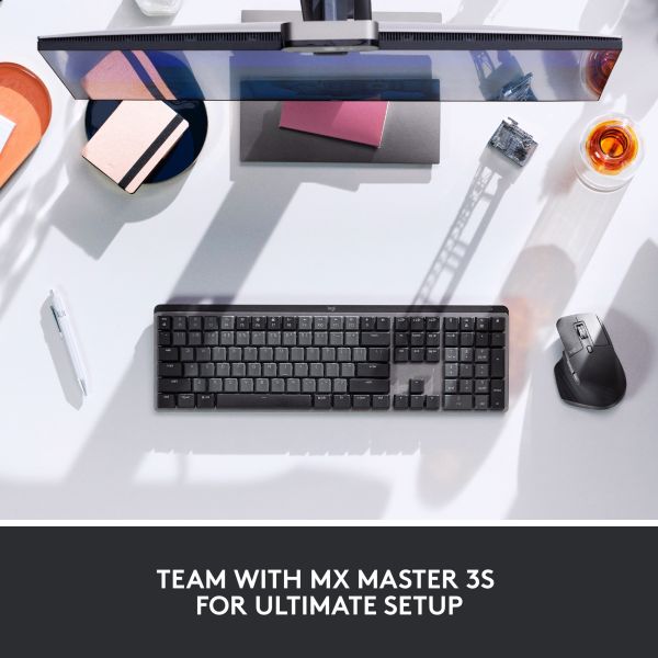 Logitech MX Mechanical hellgrau-dunkelgrau, DE-Layout taktile Schalter Logi Bolt