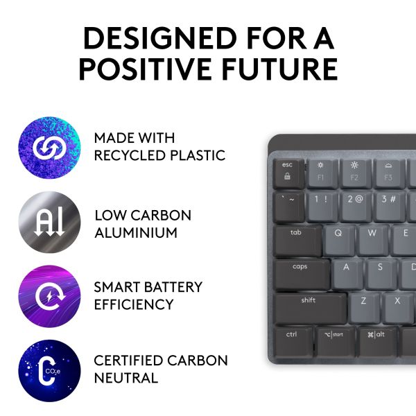 Logitech MX Mechanical hellgrau-dunkelgrau, DE-Layout taktile Schalter Logi Bolt