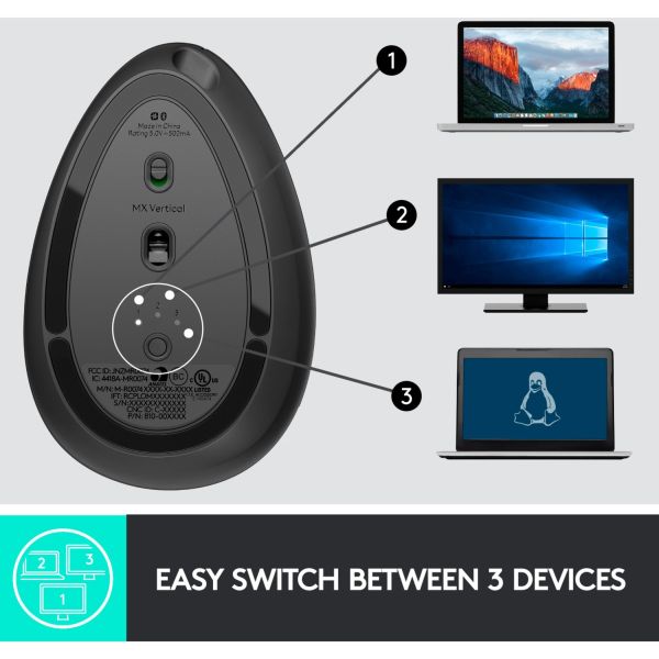 Logitech MX Vertical schwarz-silber